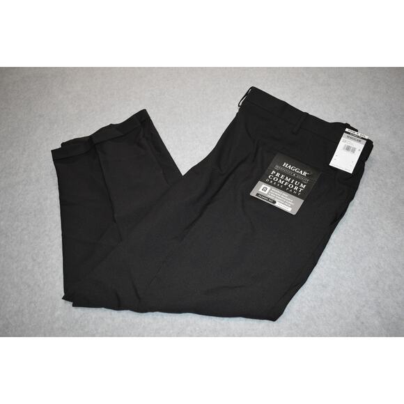 Haggar Dress Pants Golf Mens Size 50 x 30 Straight Polyester Blend Pleated NEW - Picture 1 of 8